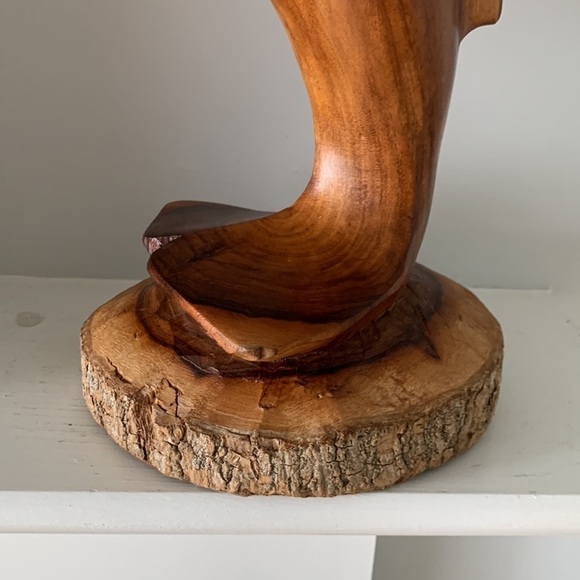 Wooden Hand Carved Dolphin on Coral Statue Sculpture Wood Decor Figurine - Picture 7 of 15